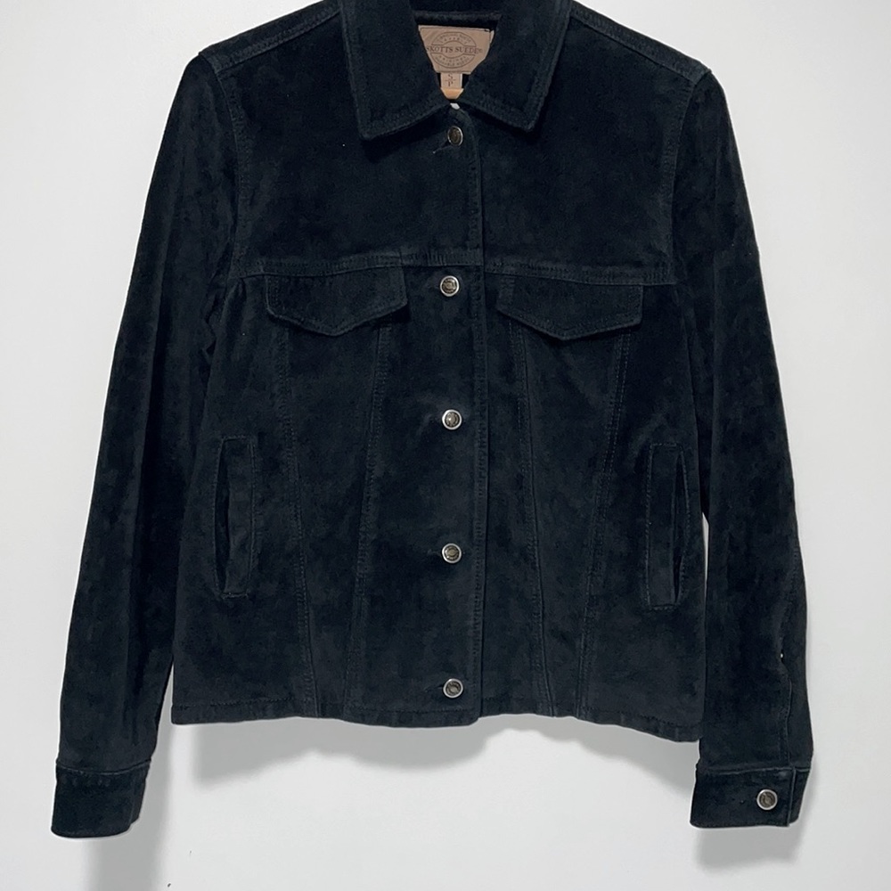 SKOTTS SUEDE | Black Original Suede Button Down Jacket